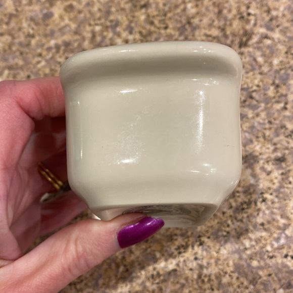 Longaberger Mini Pottery Sweetener Sugar Packet Holder Ivory and Green Vintage - Picture 13 of 17